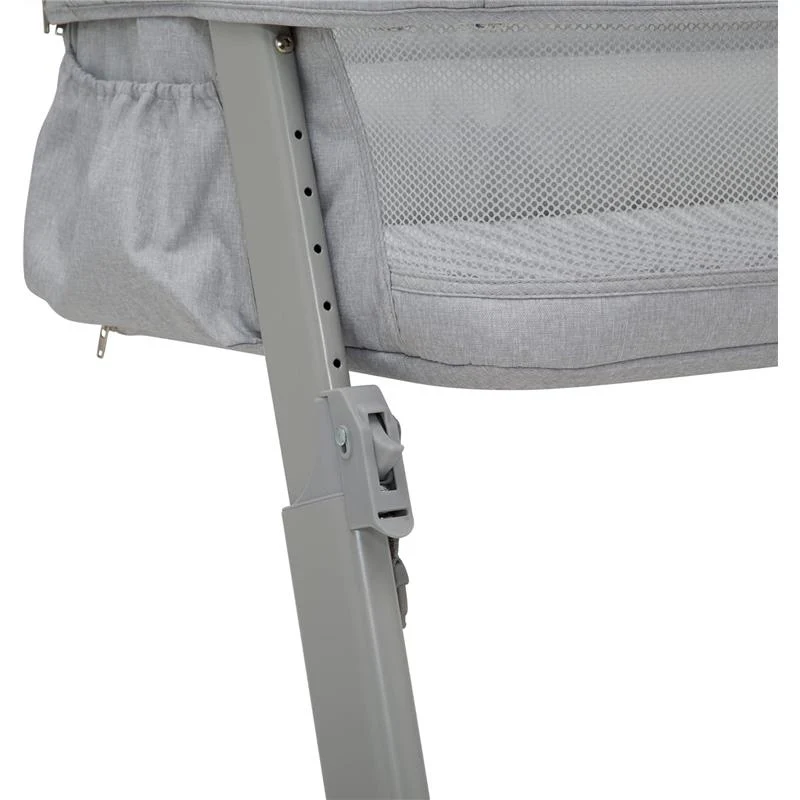 Delta - Whisper Bedside Bassinet, Grey Stripes - Image 9