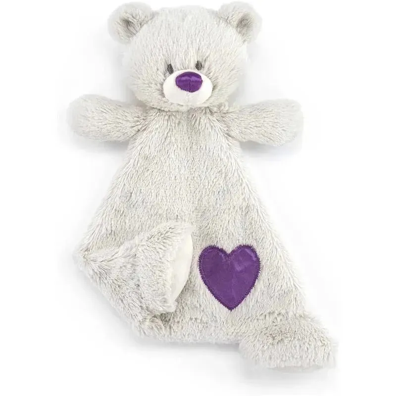 DEMDACO - Birthstone Amethyst and Grey, Stuffed Animal Blankie Bear February - Image 3