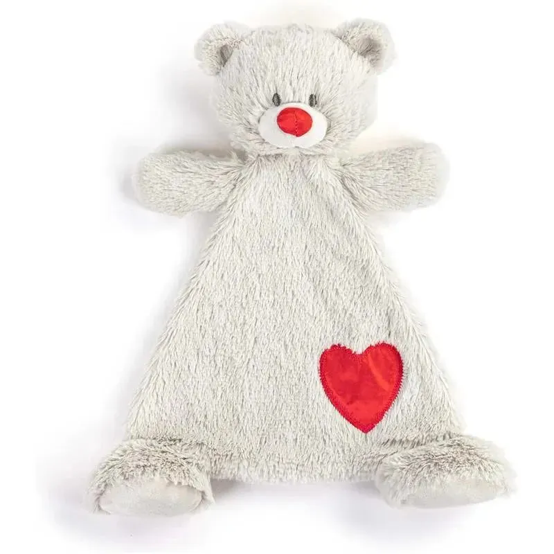 DEMDACO - Birthstone Color Ruby and Grey, Stuffed Animal Blankie Bear July