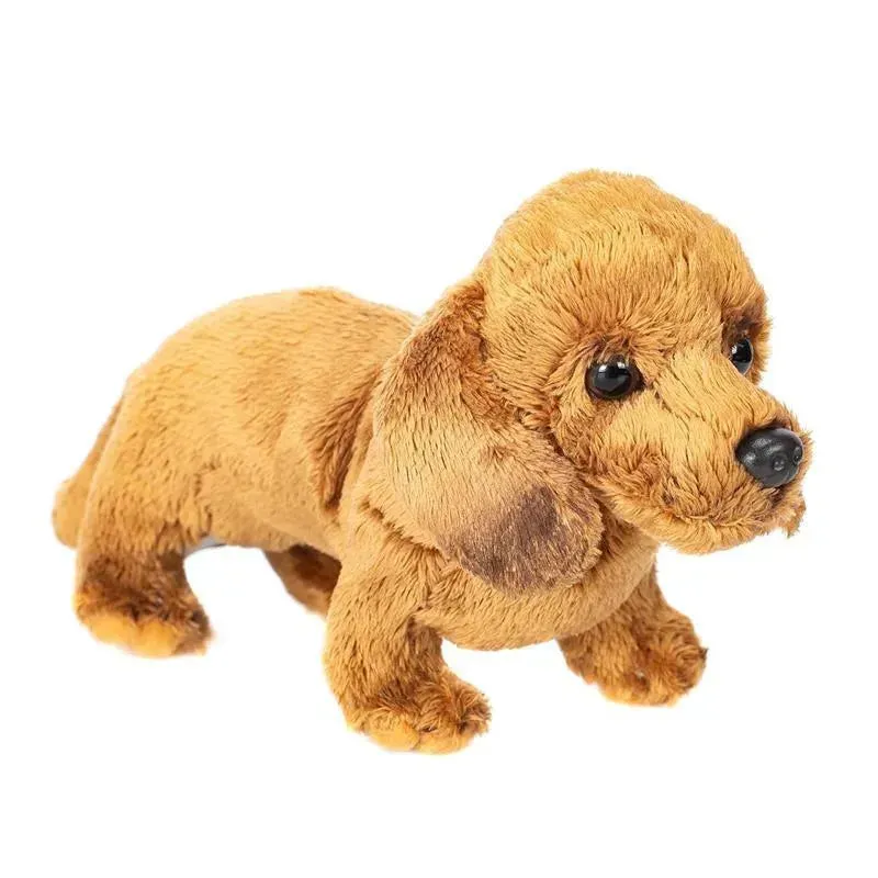 DEMDACO - Light Brown Dachshund Children's Plush Beanbag Stuffed Animal Toy - Image 4