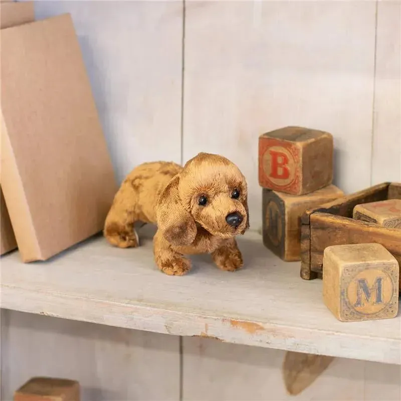 DEMDACO - Light Brown Dachshund Children's Plush Beanbag Stuffed Animal Toy - Image 6