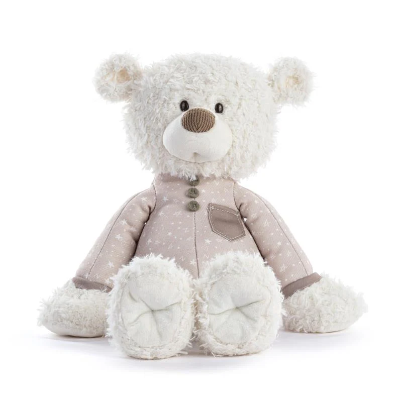 Demdaco - Nighty Night Soft Polyester Stuffed Animal Plush Pajama Bear, Brown and White, Sweet Dreams - Image 2
