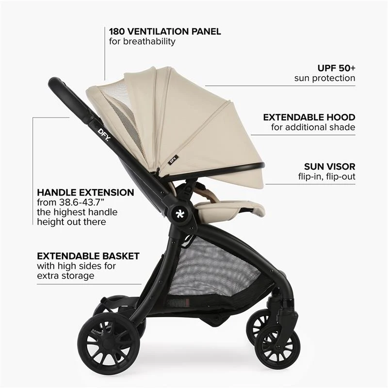 DFY - R1 Single Stroller, Cream - Image 7