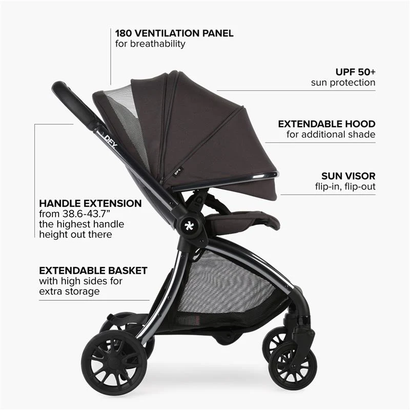 DFY - R1 Single Stroller, Grey - Image 3