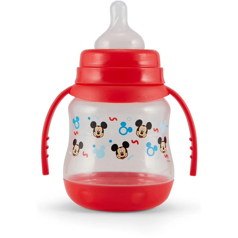 Disney 2 Pack 7 Ounce Baby Bottles with Character Prints and Colored Covers with Double Handle - BPA Free and Easy to Clean - Image 4