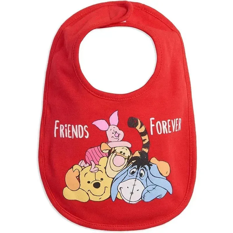 Disney Winnie the Pooh Tigger Eeyore Piglet 5 Pack Side Snap Bibs - Image 10