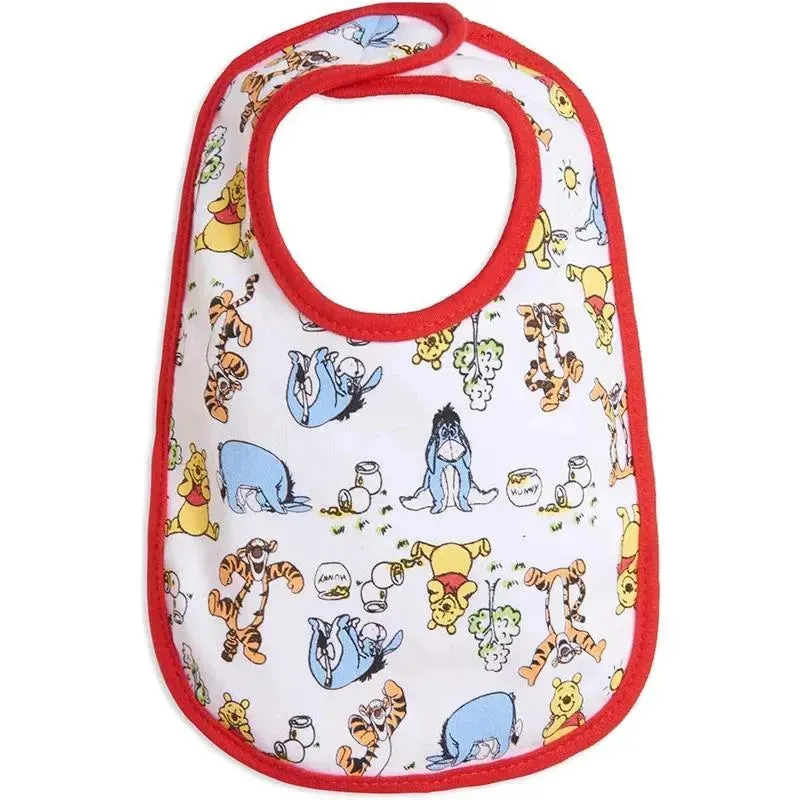 Disney Winnie the Pooh Tigger Eeyore Piglet 5 Pack Side Snap Bibs - Image 5