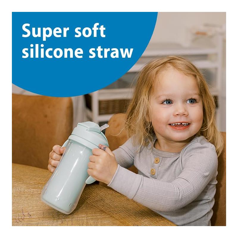 Dr. Brown 10 Oz Insulated Straw Cup, Green, 2Pk - Image 3