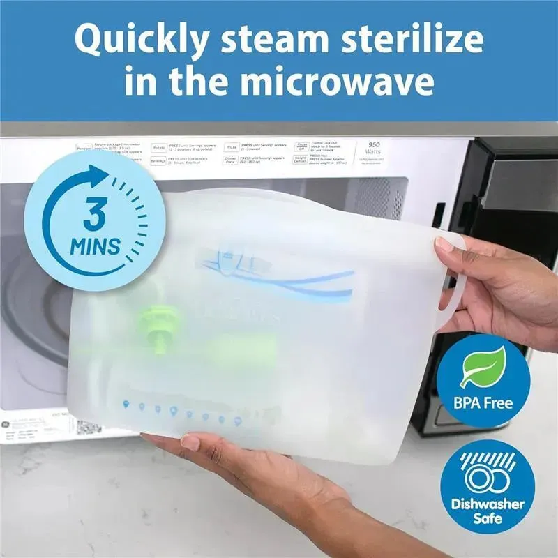 Dr Brown - 100% Silicone Microwave Steam Sterilizer Bag, Reusable Sterilizing Bag - Image 13