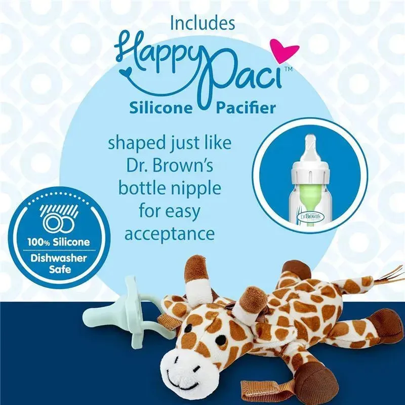 Dr Brown - Baby Lovey Pacifier and Teether Holder, Giraffe with Green HappyPaci, 0-6m - Image 8