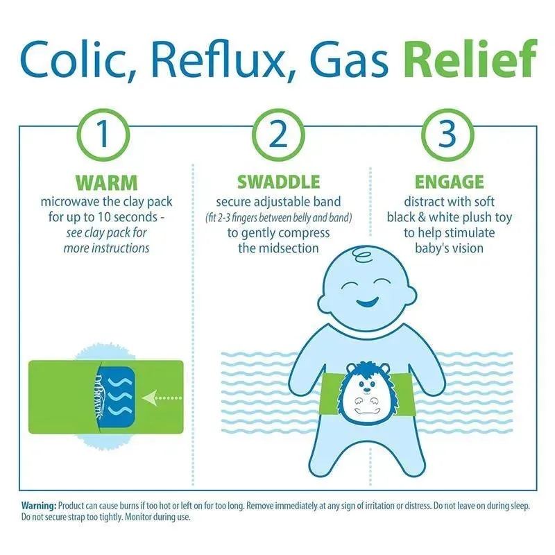 Dr Brown - Infant Gripebelt for Colic Relief, Heated Tummy Wrap, Hedgehog, 0-3m - Image 3