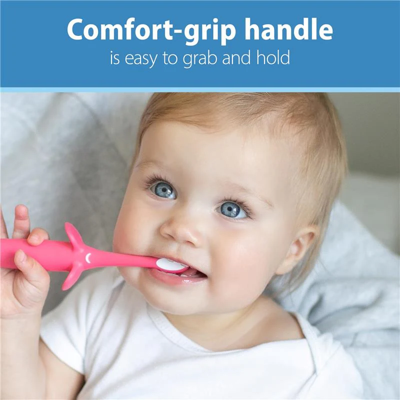 Dr. Brown Infant-To-Toddler Toothbrush, Pink Elephant, With Apple Pear Toothpaste - Image 4