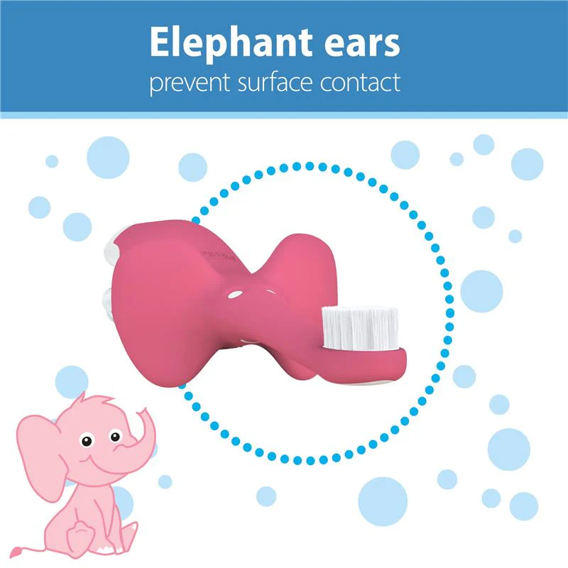 Dr. Brown Infant-To-Toddler Toothbrush, Pink Elephant, With Apple Pear Toothpaste - Image 5