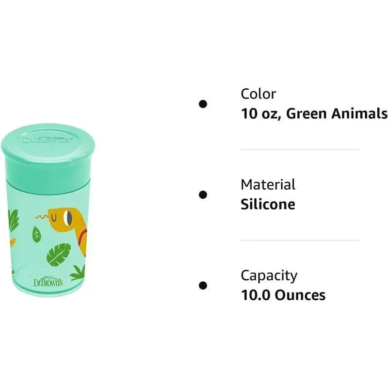 Dr Brown - Milestones Cheers 360 Transition Sippy Cup, Turquoise Snake, 10 oz - Image 2
