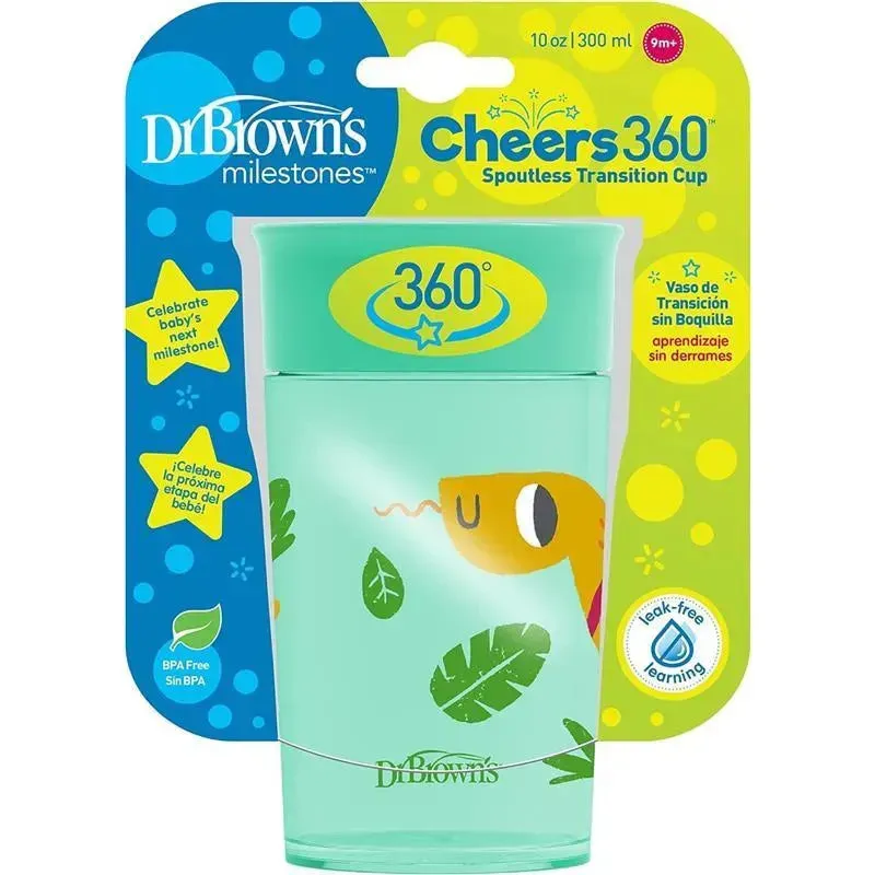 Dr Brown - Milestones Cheers 360 Transition Sippy Cup, Turquoise Snake, 10 oz - Image 8