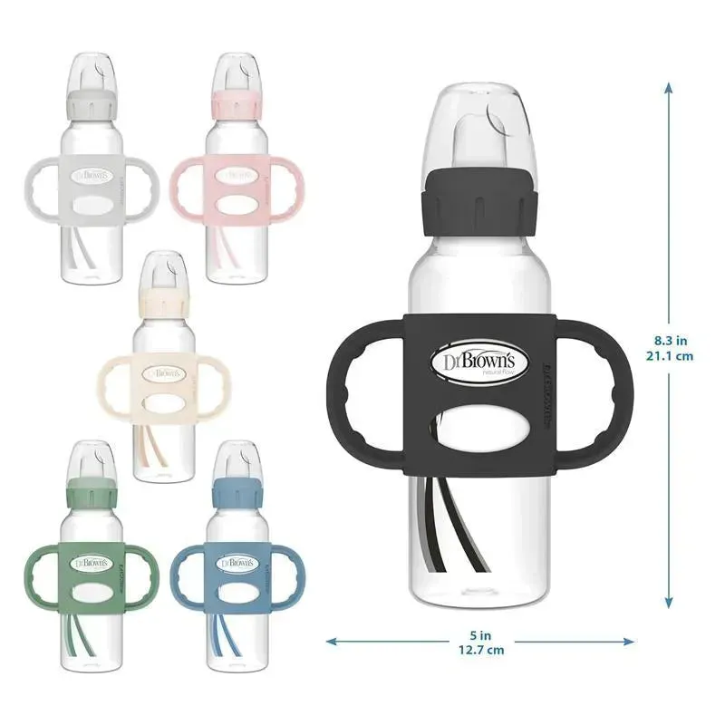 Dr Brown - Milestones Narrow Sippy Spout Bottle, Easy-Grip Handles, 8oz, Ecru, 1-Pack, 6m+ - Image 3