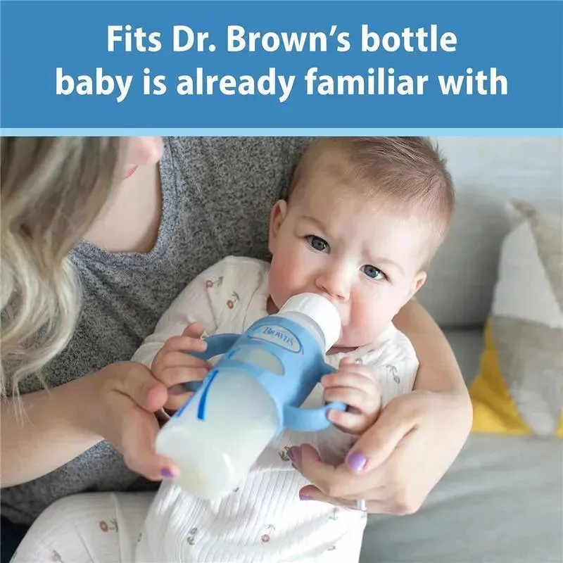 Dr Brown - Milestones Narrow Sippy Spout Bottle, Easy-Grip Handles, 8oz, Ecru, 1-Pack, 6m+ - Image 5