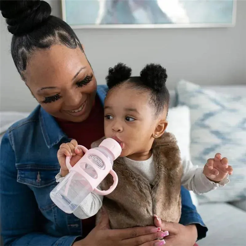 Dr. Brown - Narrow Sippy Spout Bottle With Silicone Handles, Light Pink, 8 Oz - Image 2