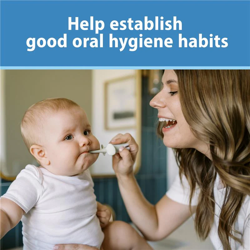 Dr. Brown’s Infant-to-Toddler Training Toothbrush Set, Mint Elephant with Fluoride-Free Strawberry Baby Toothpaste - Image 7