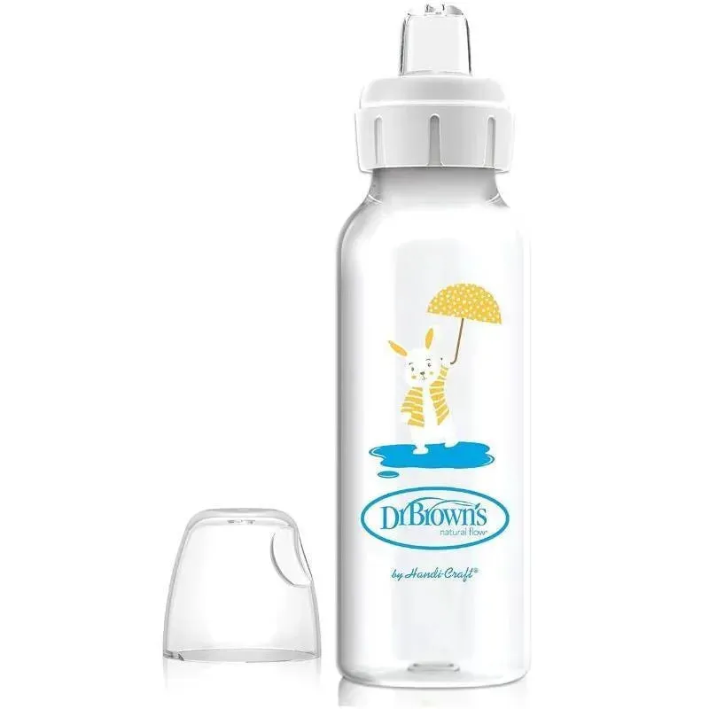Dr. Brown - 8 Oz Narrow Sippy Spout Bottle, Bunny