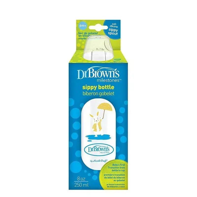 Dr. Brown - 8 Oz Narrow Sippy Spout Bottle, Bunny - Image 2