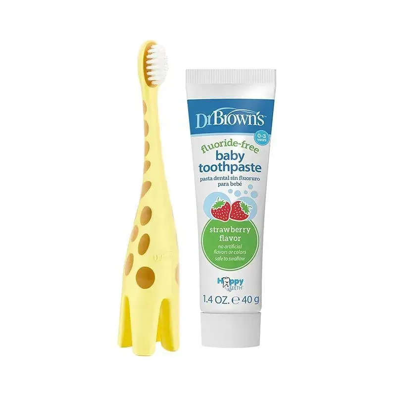 Dr. Brown - Training Toothbrush Set with Strawberry Fluoride-Free Toothpaste - Image 5