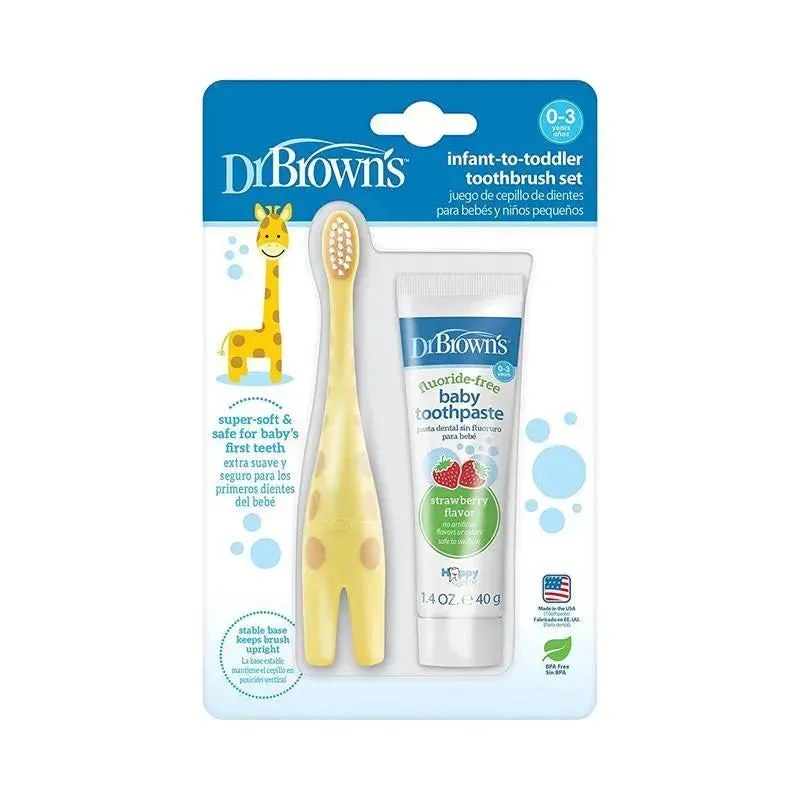 Dr. Brown - Training Toothbrush Set with Strawberry Fluoride-Free Toothpaste - Image 6