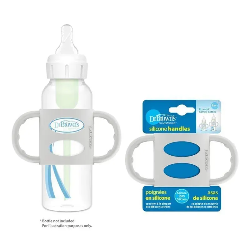 Dr. Brown's 100% Silicone Narrow Baby Bottle Handles, Gray - Image 3