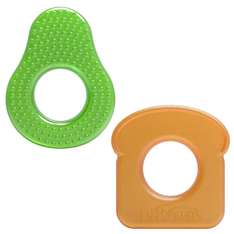 Dr. Brown's 2Pk AquaCool Water-Filled Teether, Avocado Toast Shapes, BPA Free, 3M+