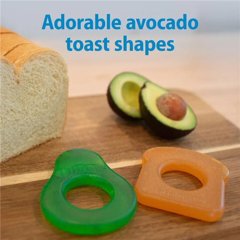 Dr. Brown's 2Pk AquaCool Water-Filled Teether, Avocado Toast Shapes, BPA Free, 3M+ - Image 6