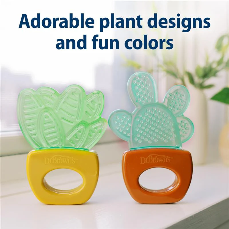 Dr. Brown's 2Pk AquaCool Water-Filled Teether, Green Cactus, BPA Free, 3M+ - Image 6