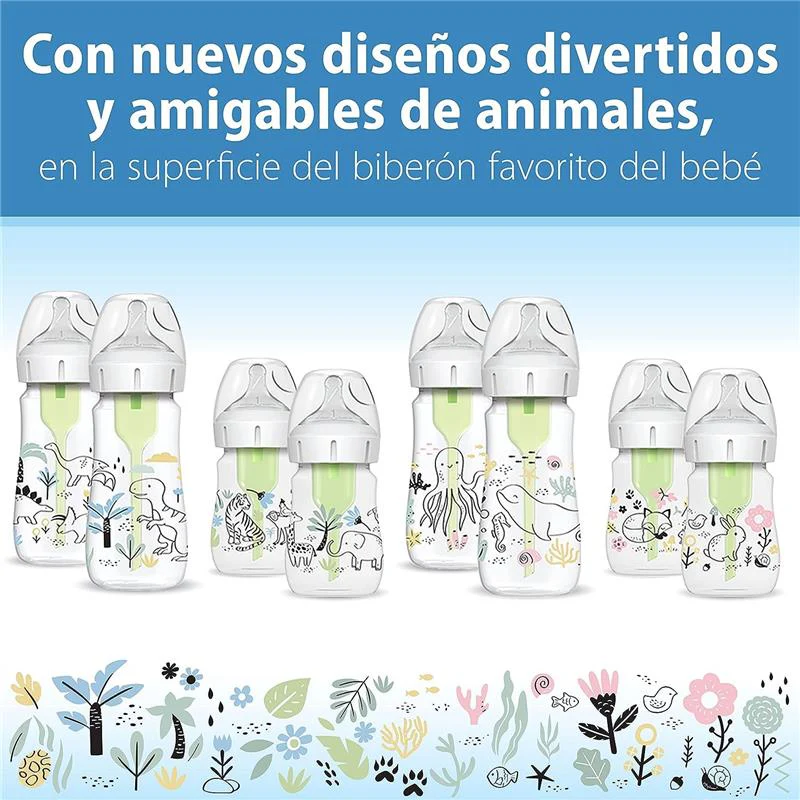 Dr. Brown's - 5Oz/150Ml Options+ Wide-Neck Designer Bottles, Jungle Designs, 2-Pack - Image 2