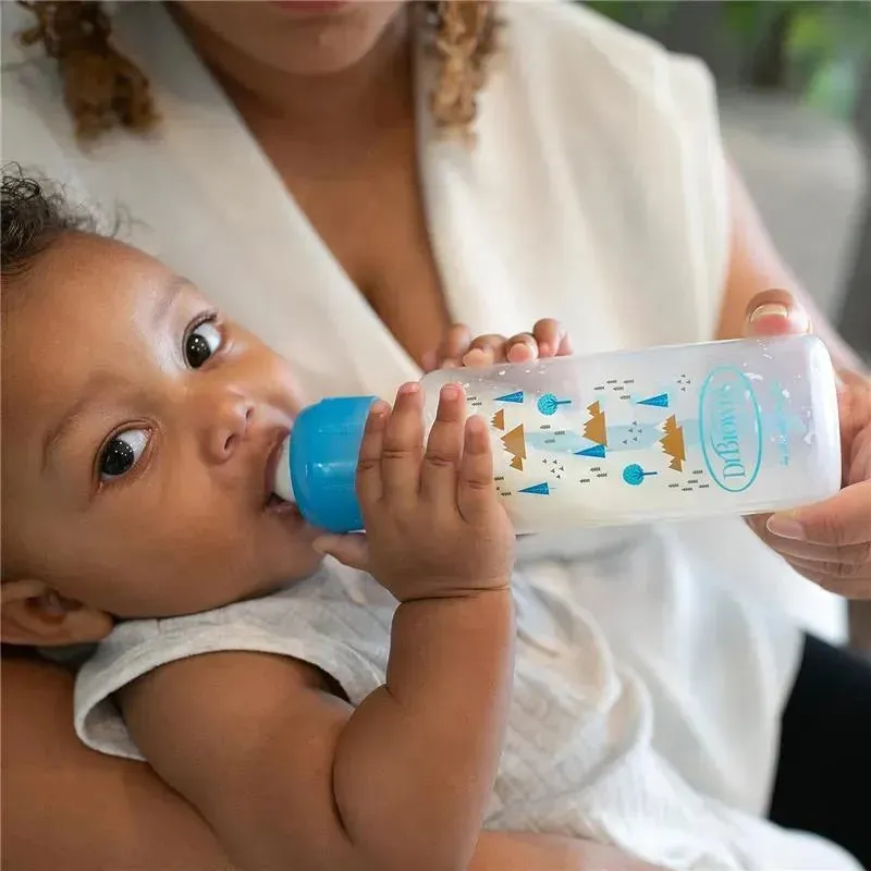Dr. Brown's - 8 Oz/ 250 Ml Options+ Narrow Anti-Colic Baby Bottle, Blue Nature, 4-Pack - Image 4