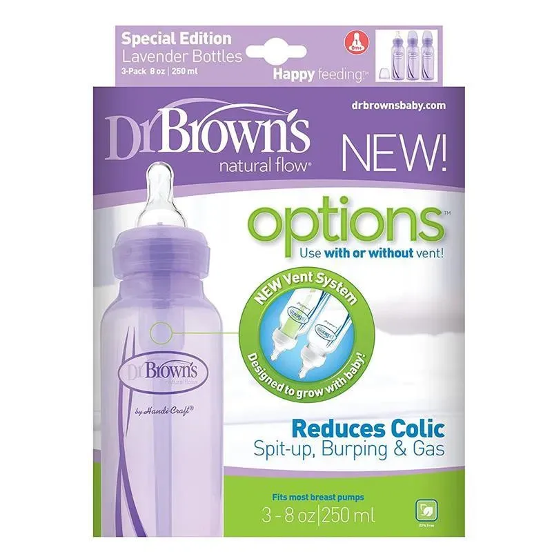 Dr. Brown's - 8Oz Pp Options+ Narrow Bottle Purple, 3Pk - Image 2