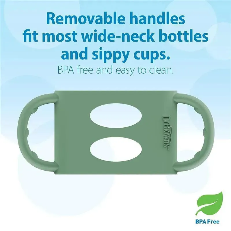 Dr. Brown's - 9 Oz/ 270 Ml Wide-Neck Sippy Spout Bottle With Silicone Handles, Green - Image 5