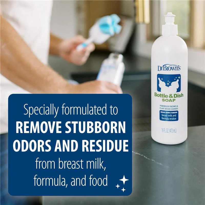 Dr. Brown's Bottle & Dish Soap for Baby Bottles and Baby Accessories, Fragrance-Free, 16 Oz - Image 2