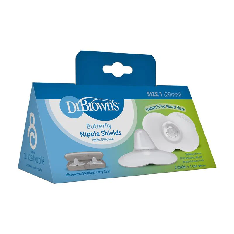 Dr. Brown's Butterfly Breastfeeding Nipple Shields for Protecting Sore, 20mm - Image 2