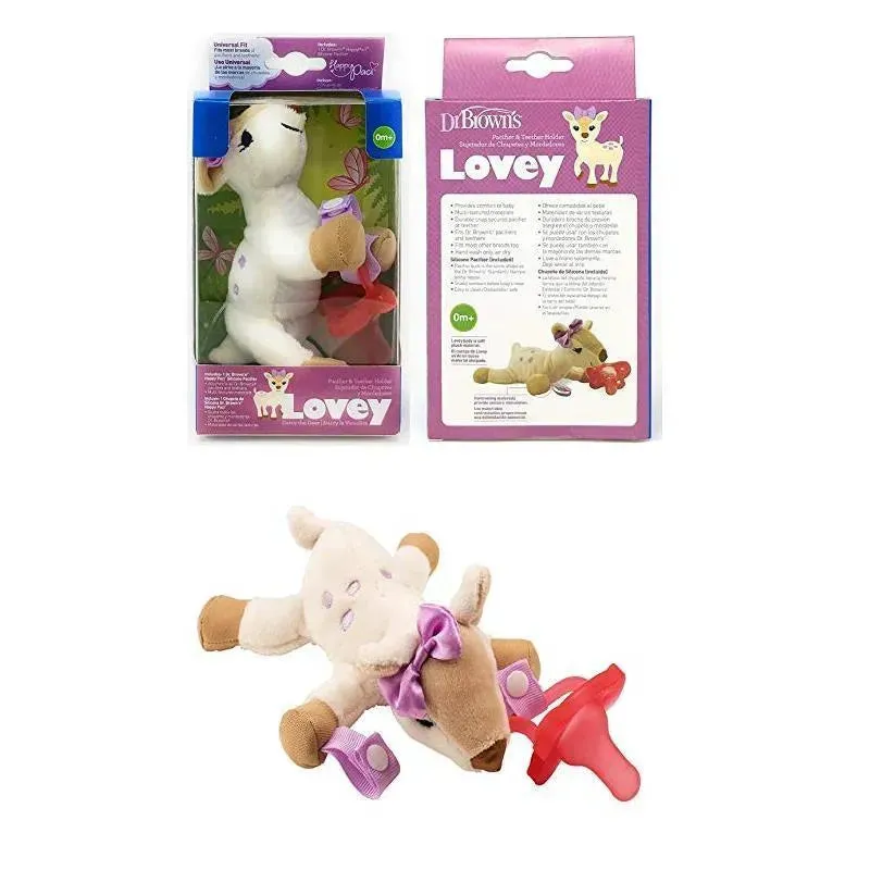 Dr. Brown's - Deer Lovey with Pink One-Piece Pacifier - Image 4