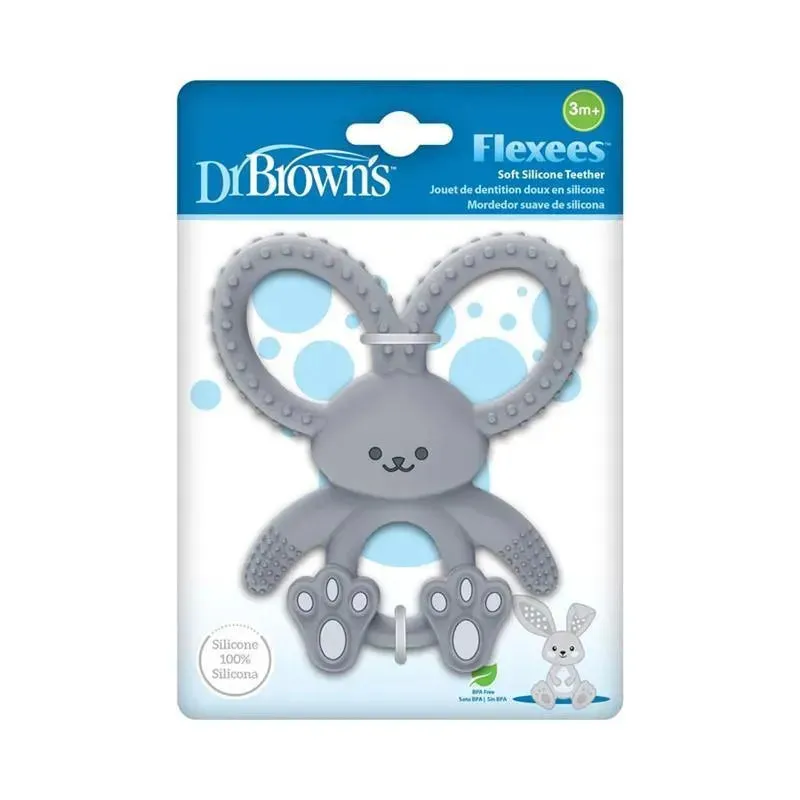 Dr. Brown's - Flexees Bunny Silicone Teether, Gray - Image 2