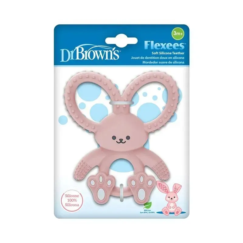 Dr. Brown's - Flexees Bunny Silicone Teether, Pink - Image 2