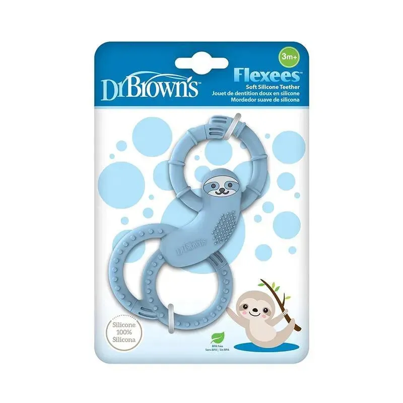 Dr. Brown's - Flexees Sloth Silicone Teether, Blue - Image 2
