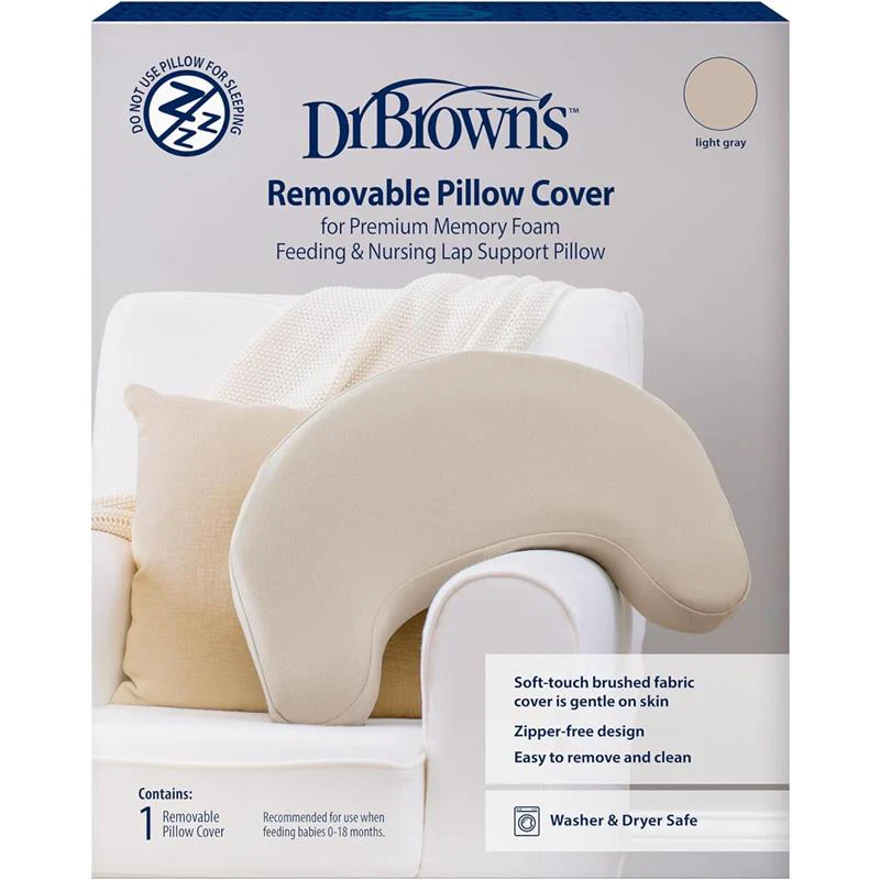 Dr. Brown's Lap Support Pillow Cover, Light Gray