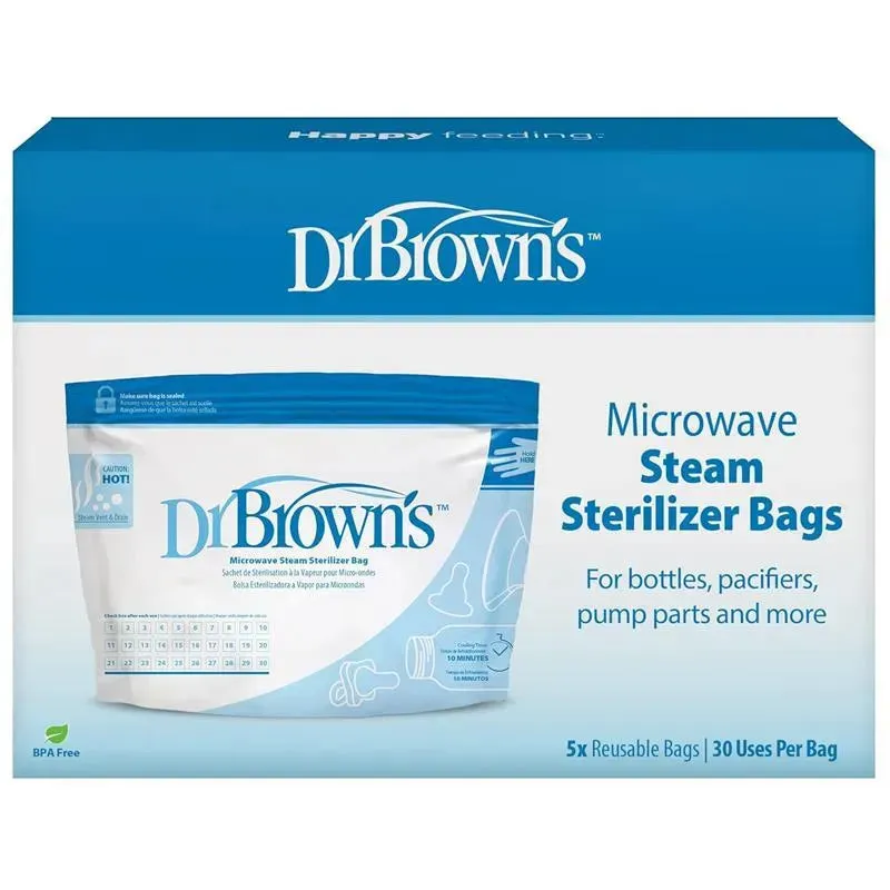 Dr. Browns - 5Pk Microwave Steam Sterilizer Bags for Baby Bottles