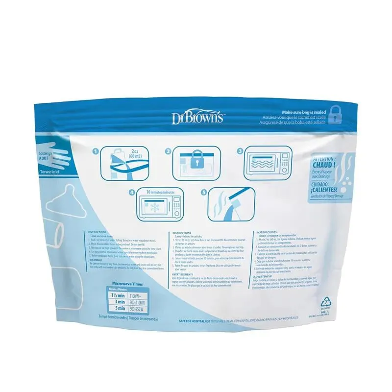 Dr. Browns - 5Pk Microwave Steam Sterilizer Bags for Baby Bottles - Image 6