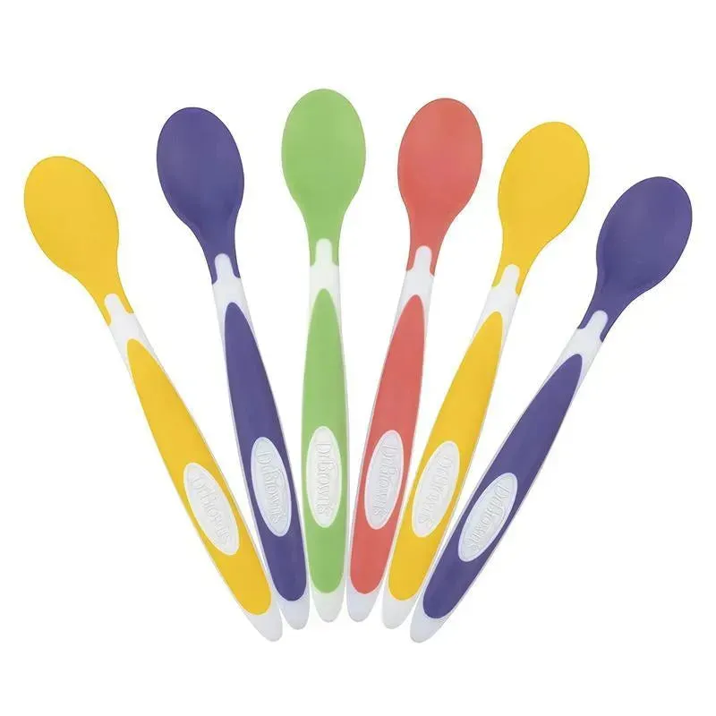 Dr. Brown's Soft Tip Baby Spoons, Toddler Feeding Spoons, 6-Pack