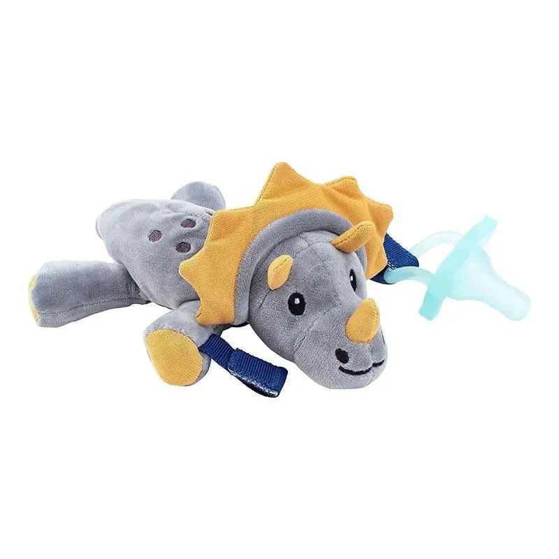 Dr. Brown's - Teddy The Triceratops Lovey With Aqua Happypaci Silicone One-Piece Pacifier