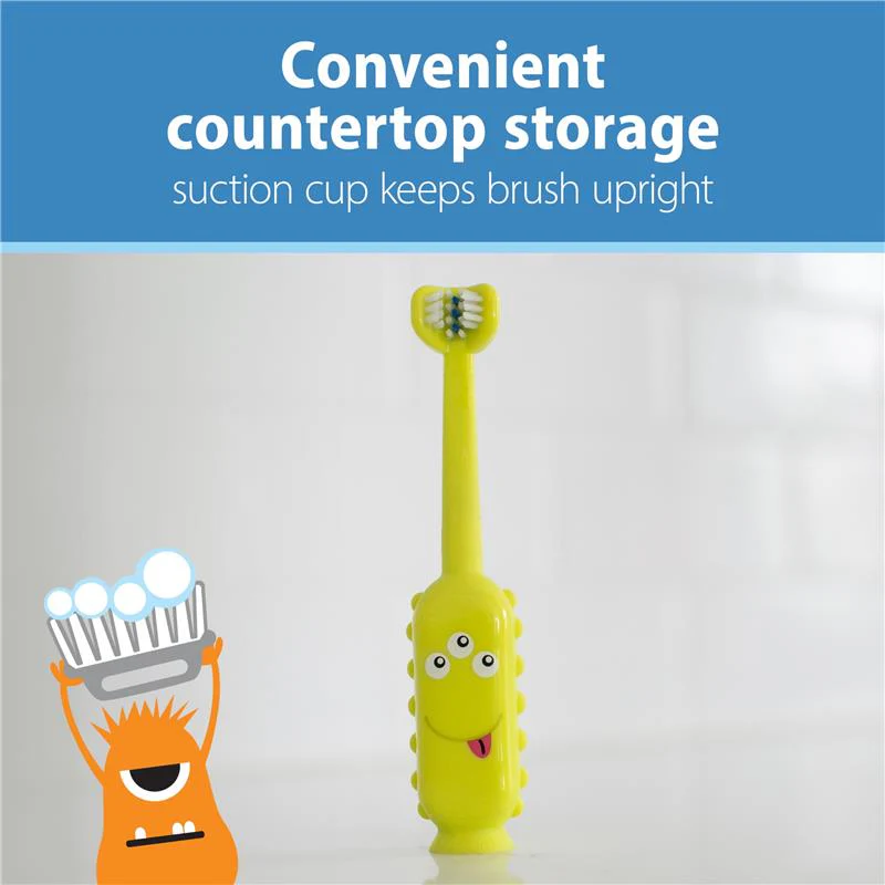 Dr. Brown's ToothScrubber Toddler Toothbrush, Green Monster - Image 6