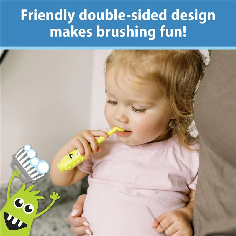 Dr. Brown's ToothScrubber Toddler Toothbrush, Green Monster - Image 8