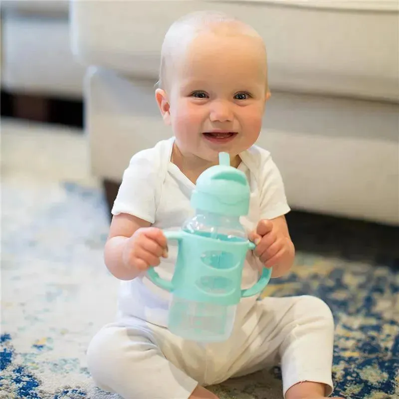 Dr. Brown's - Wide-Neck Sippy Straw Bottles W/ Silicone Handles, Green - Image 3