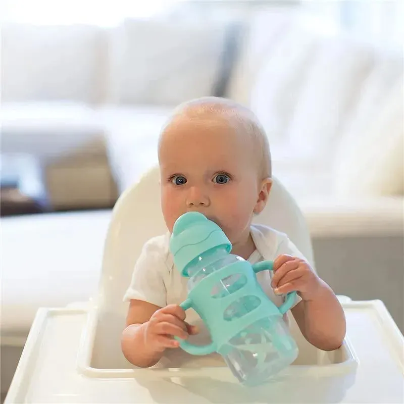 Dr. Brown's - Wide-Neck Sippy Straw Bottles W/ Silicone Handles, Green - Image 4